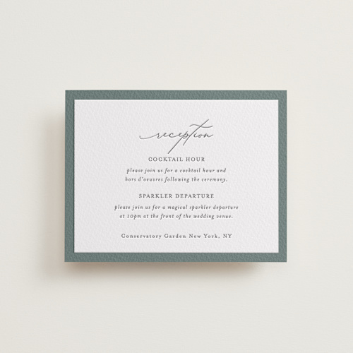 This is a gravel letterpress wedding invitations with letterpress by Design Lotus called fondness printing on somerset500 in standard