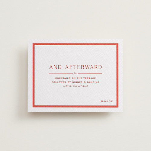 This is a verona sunset letterpress wedding invitations with letterpress by Megan Davis called racquet printing on somerset500 in standard