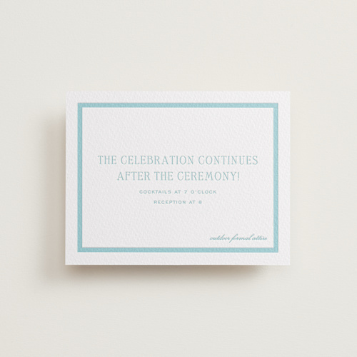 This is a vista letterpress wedding invitations with letterpress by Megan Davis called chesapeake printing on white cotton in standard