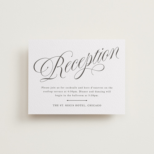 This is a soft black letterpress wedding invitations with letterpress by Kate Ahn called mirin printing on white cotton in standard