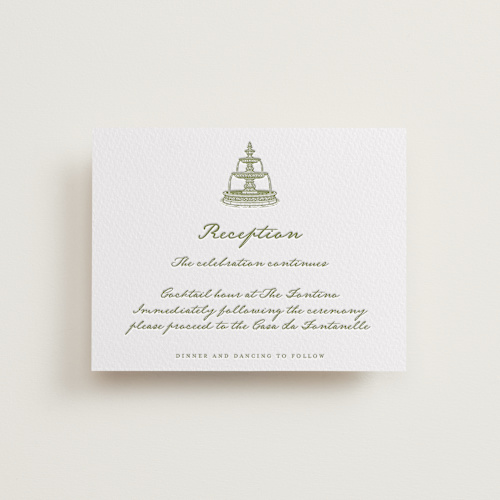 This is a pistachio letterpress wedding invitations with letterpress by Maja Cunningham called villa printing on somerset500 in standard
