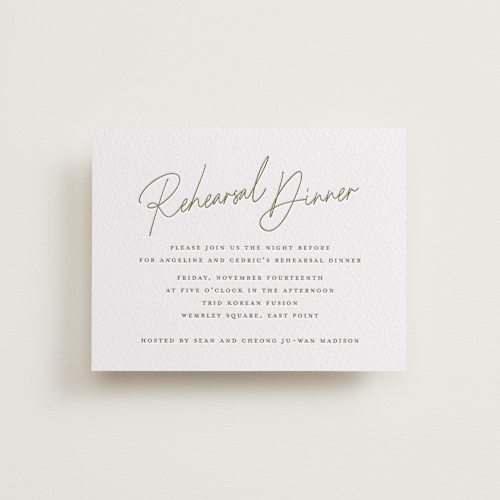 This is a artichoke enclosure cards with letterpress by chocomocacino called angeline printing on white cotton in standard