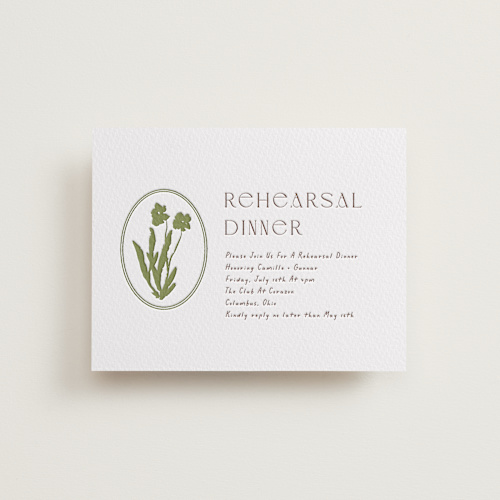 This is a burnt sienna enclosure cards with letterpress by Alaina Cherup called la graine printing on white cotton in standard