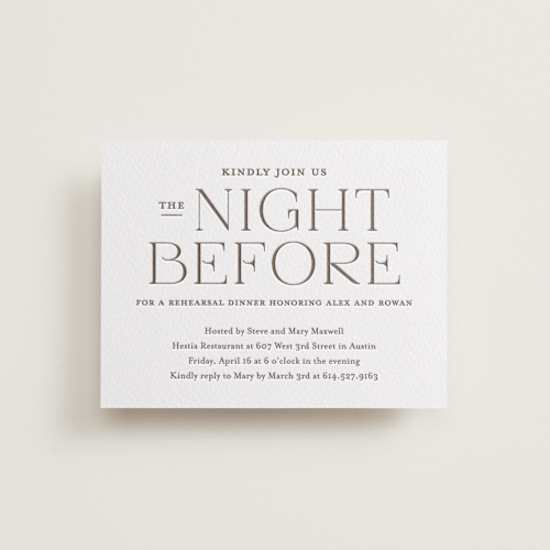 This is a cacao bean enclosure cards with letterpress by Oscar and Emma - Karly Depew called quiet luxury printing on white cotton in standard