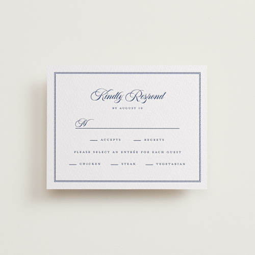 This is a lapis rsvp cards with letterpress by Angela Garrick called tiled printing on somerset500 in standard