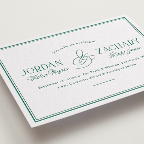 This is a cucumber letterpress wedding invitations with letterpress by letterfix called fresh classic printing on somerset500 in standard