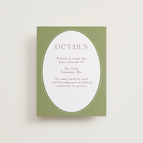This is a burnt sienna letterpress wedding invitations with letterpress by Alaina Cherup called la graine printing on white cotton in standard