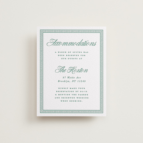 This is a cucumber letterpress wedding invitations with letterpress by Kelly Watkins called archer printing on somerset500 in standard