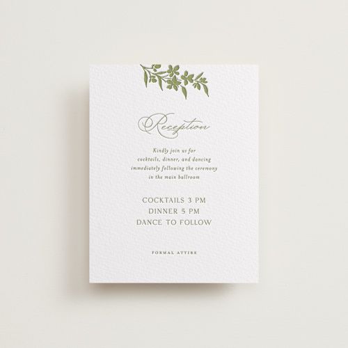 This is a pistachio letterpress wedding invitations with letterpress by Yaling Hou Suzuki called simply elegant printing on somerset500 in standard