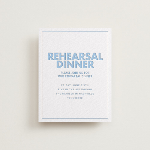 This is a sky blue enclosure cards with letterpress by Ellen Schlegelmilch called sienna printing on somerset500 in standard