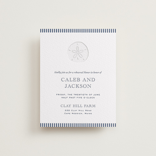 This is a aegean enclosure cards with letterpress by Jenna Holcomb called the sea printing on somerset500 in standard