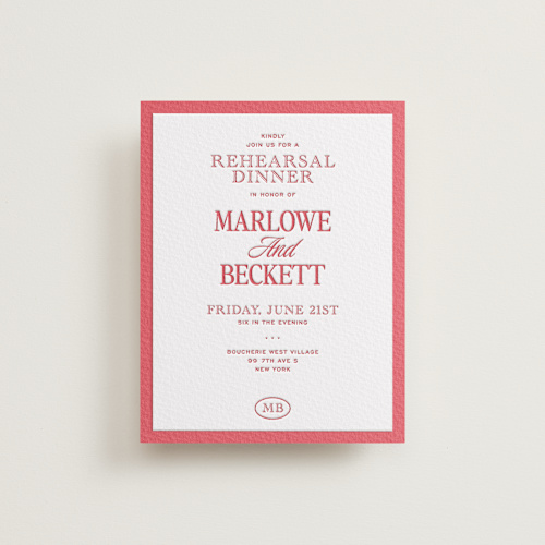 This is a scarlet enclosure cards with letterpress by Jenna Holcomb called vermilion printing on somerset500 in standard