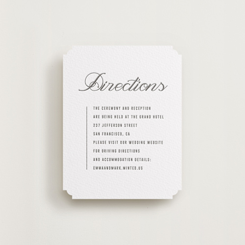 This is a soft black letterpress wedding invitations with letterpress by Sumak Studio called bold & elegant printing on white cotton in standard