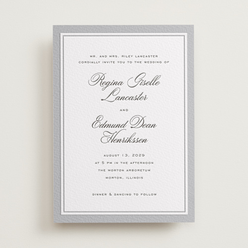 This is a soft black letterpress wedding invitations with letterpress by chocomocacino called krytharaki printing on somerset500 in standard