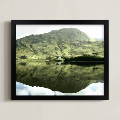 This is a moss green art with standard by Eva Marion called green reflections connemara ireland