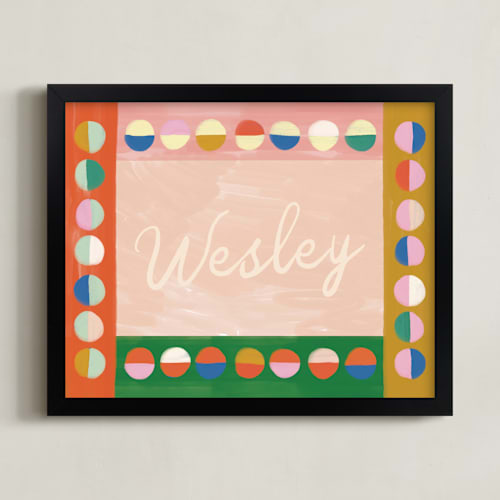 This is a blush nursery wall art with standard by Sierra Lee called wesley