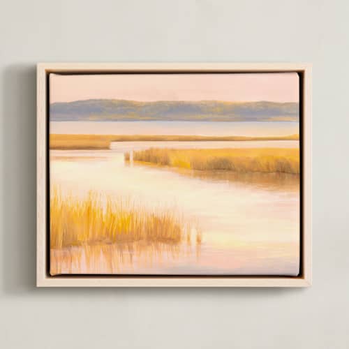 This is a gold art with standard by Stephanie Checton called golden hour at sandy hook bay i