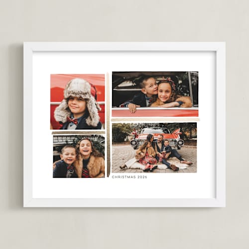 This is a gold foil stamped photo art with foil pressed by Hooray Creative called 4 photo collage