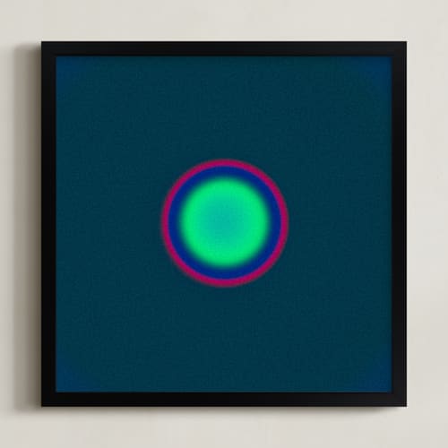 This is a deep sea green dot art with standard by Arash Fattahi Acosta called sun in the dust. variations 23