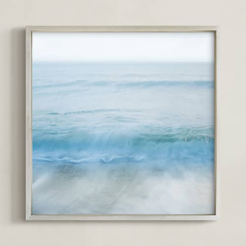 This is a ocean blue art with standard by Jacquelyn Sloane Siklos called standing by the ocean, dreaming