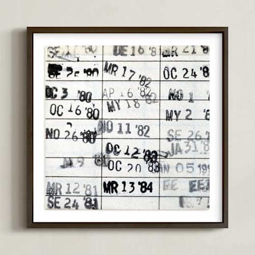 This is a ivory art with standard by ALICIA BOCK called date due