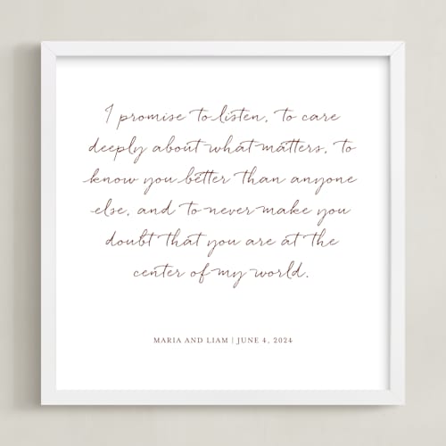 This is a rustique photos to art with standard by Minted called your vows as an art print