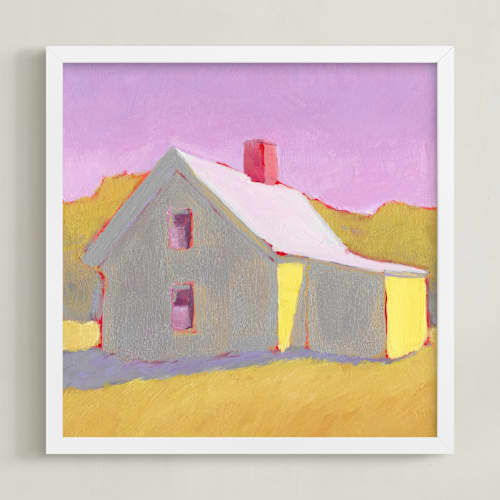 This is a lavender sky art with standard by Carol C. Young called canary cottage