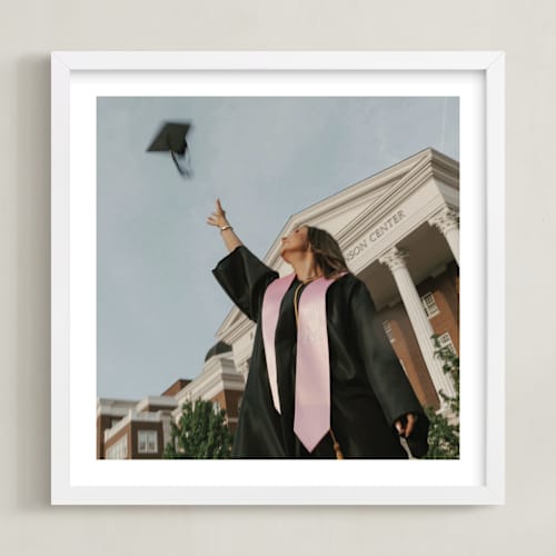 This is a white photo art with standard by Minted called the big picture: graduation framed photo