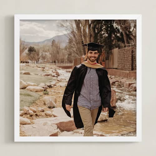 This is a white photo art with standard by Minted called the big picture: graduation framed photo