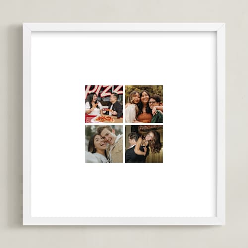 This is a white photo art with standard by Minted called photo strip: square framed photo