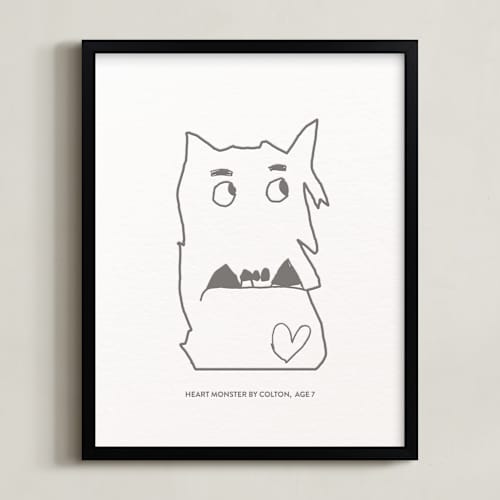 This is a black photos to art with letterpress by Minted called your drawing: portrait custom letterpress print