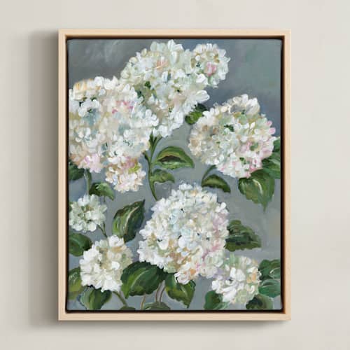 This is a neutral art with standard by Sarah Hall called full bloom