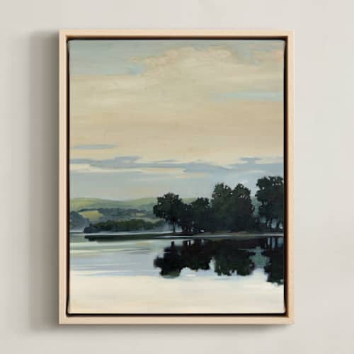 This is a dockside blue art with standard by Stephanie Goos Johnson called calm horizon 2