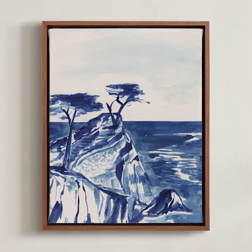 This is a ocean art with standard by Teju Reval called lone cypress