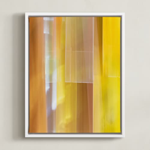 This is a golden amber art with standard by Rebecca Rueth called luminous stripes 1