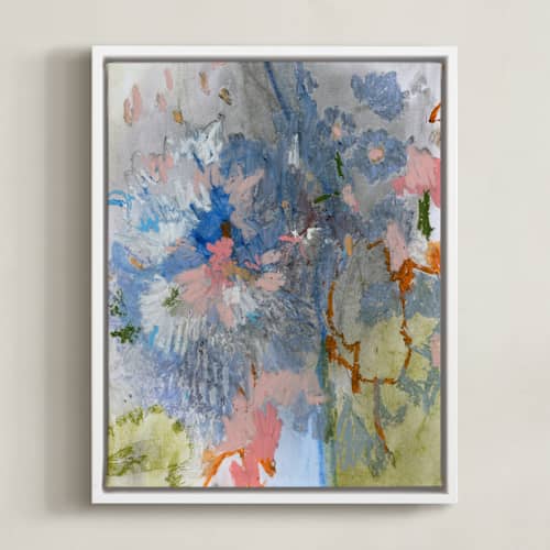 This is a slate blue art with standard by Sonal Nathwani called pastel garden 1