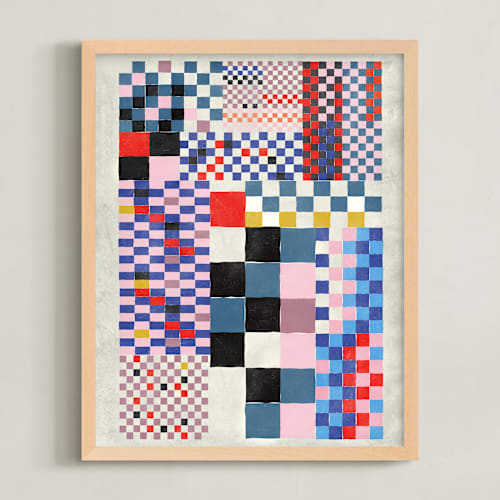 This is a marine blue art with standard by Krissy Callahan called checker madness