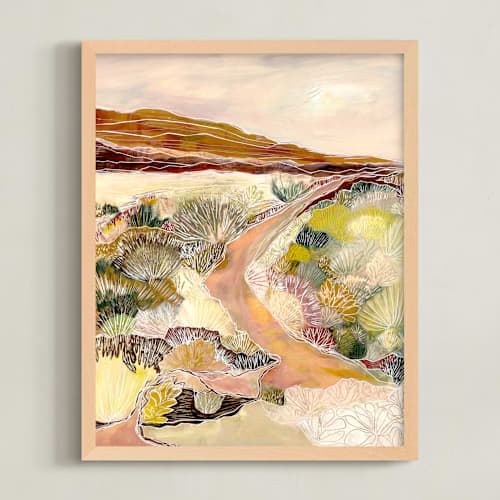 This is a peach art with standard by Sarah Fitzgerald called walk this path with me?