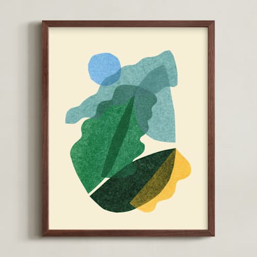 This is a tropical green art with standard by Carrie Moradi called botanica swirl