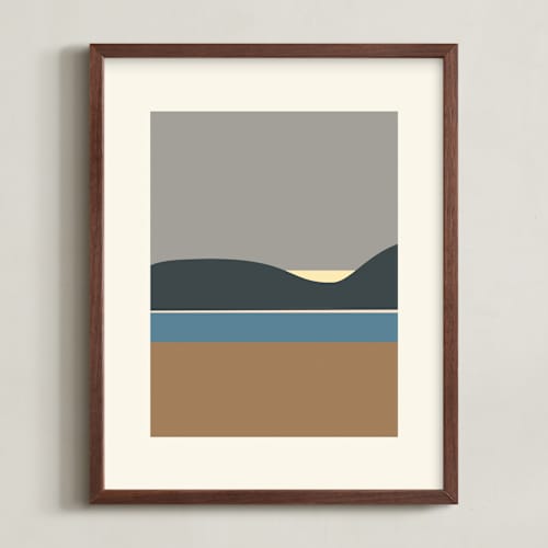 This is a earthy brown art with standard by Roseanne Kenny called horizons set 1