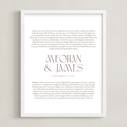 This is a rustique photos to art with standard by Minted called our vows: portrait orientation custom print