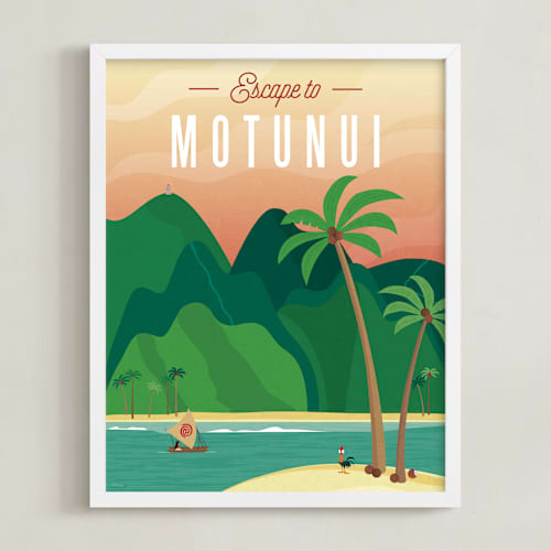 This is a sunset disney art with standard by Erica Krystek called escape to motunui
