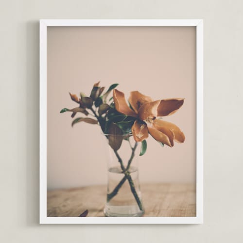 This is a sepia art with standard by Melinda Denison called magnolia
