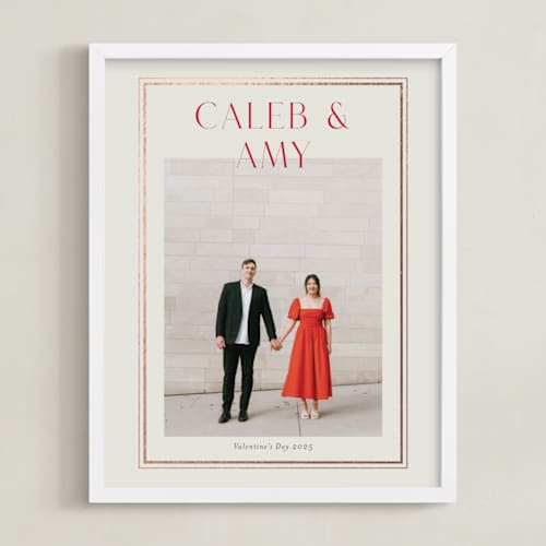 This is a rose gold foil stamped photo art with foil pressed by Stacey Meacham called heritage frame: portrait foil framed photo