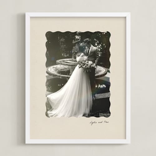 This is a latte photo art with standard by Sara Hicks Malone called vintage scallop: portrait