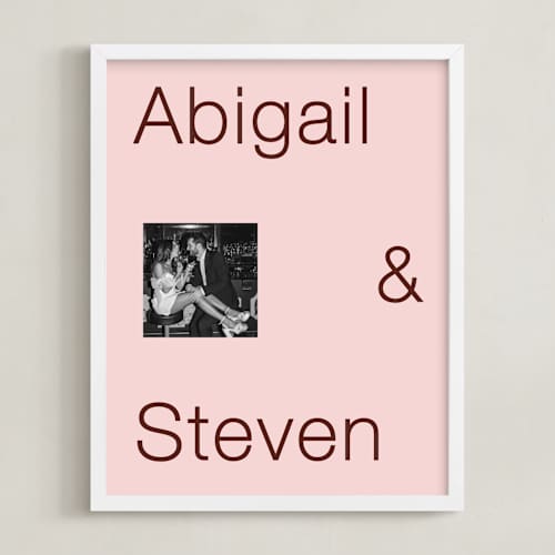 This is a blush photo art with standard by Minted called bold love: framed photo