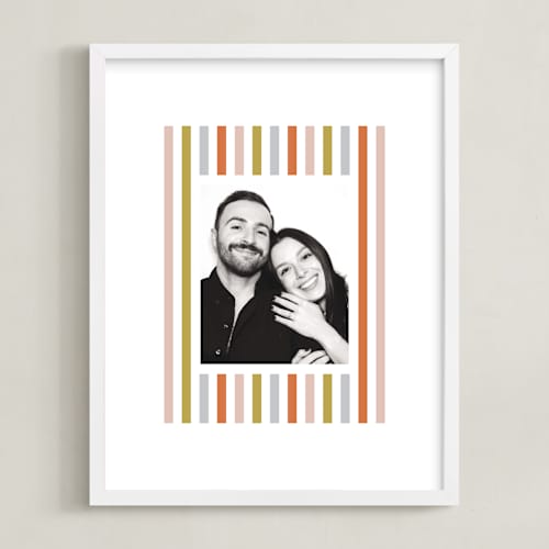 This is a peach photo art with standard by Erin German called mod stripes: portrait