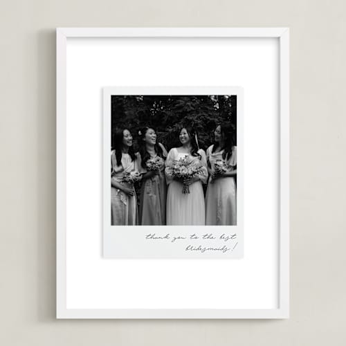 This is a noir photo art with standard by Minted called framed photo: classic snap (brides)