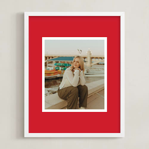 This is a red photo art with standard by Minted called color border: portrait framed photo