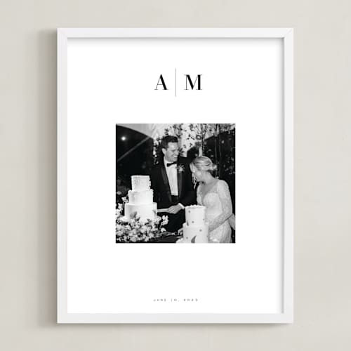 This is a white photo art with standard by Minted called monogram: square framed photo